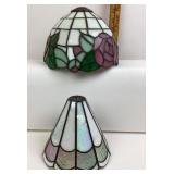 Stained Glass Lamp Shades: Rose, Iridescent Bell