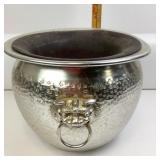 Mid Century Hammered Metal Planter