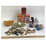 Lancome Skincare, Tea Tins, Rocks, Leaf Dishes