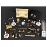 Mens Cuff Links: Gold Tone Swank Wheat with Tie