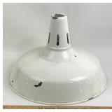 White Enamel Over Metal Industrial Light Shade