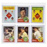 6 Vintage Baseball Cards