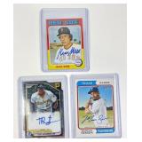 3 Autographed baseball Cards