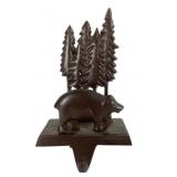 Cast Iron Bear With Trees Wall Hook