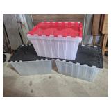 Clear Plastic Totes With Fold Together Top (3) 15