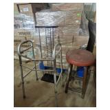 Wood Stool With Padded Vinyl Round Seat, CD