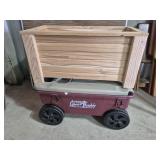 Ames Lawn Buddy Rolling Cart & Wood Planter 12
