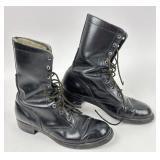 Vulcan Black Leather Military Boots Vintage