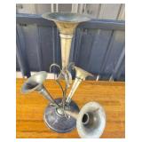 Metal Epergne Bud Vase Centerpiece