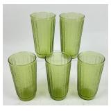 5 MCM Anchor Hocking Avocado Reeded Wheatgrass