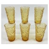 6 MCM Anchor Hocking Milano Amber Gold Drinking