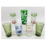 7 MCM Drinking Glasses Atomic Starburst, Zig Zag,