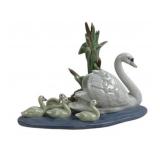 Lladro Swan and Ducklings Figurine