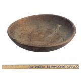 Wooden Dough Bowl With Aged Patina