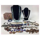 Costume Jewelry: Copper colored necklace and match