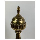 Brass Andirons With Decorative Finial