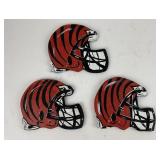 3- 8"x6" Cincinnati Bengals Helmet Signs
