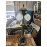 Cast Iron Table Lamp With 3 Frosted Shades 30 in.