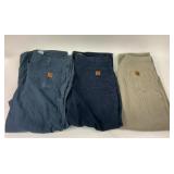 3 Mens 42x32 Carhartt Denim Work Pants
