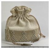 Beaded Drawstring Purse with Cord Handles