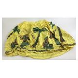 Yellow Hawaiian Print Cotton Skirt with Island Dan