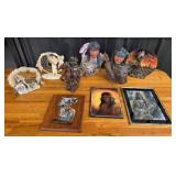 Native American Themed Sculptures, Plaques, Artwor