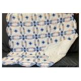 Hand Quilted Patchwork Blue Star Wedding Ring