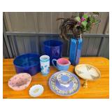 Ceramic Plates, Bowls, Mexican Vase, Ikea Cylinder