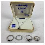 Sterling Stamped Hand Engraved Synthetic Spinel
