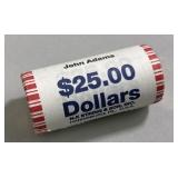 John Adams Presidential Dollar $25 Coin Roll