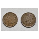 (2) 1899 Indian Head Pennies  Ex- Fine