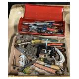 Red Metal Toolbox & Craftsman Tools