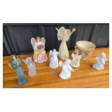 Angel Figurines Including Roman, Homco, and Glass