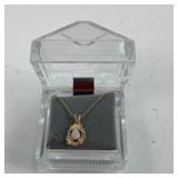 Gold Tone Opal Necklace