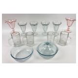 Fire-King Glass Dishes and Colored Stemware