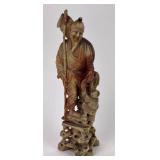 Antique Chinese finely carved soapstone figure -