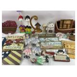 Decorative Wooden Signs, Birdhouses, Dolls and Bas