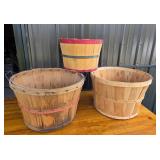 Wooden Bushel Baskets With Wire Handles