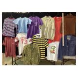 Retro 60s 70s Tops Assortment With Denim Jacket