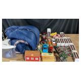 Sleeping Bag, Candle Lamps, Dominoes