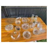 Pressed Glass Bowls, Plates, Cruets, Silver-Plated