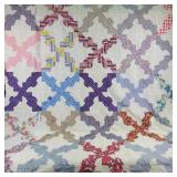 Hand Pieced Drunkards Path quilt top