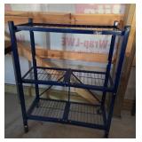 Origami Blue Rolling Metal Shelf Unit