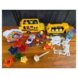 Fisher-Price Toys With School Buses, Figures, Trac
