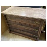 Wooden Chest of Drawers with Stone Top