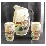 Royal Sealy Japan Ceramic Pitcher and Tumblrs