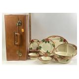 Franciscan Apple Dinnerware Set with Brown Leather