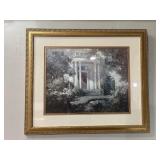 Framed Architectural Entrance Print with Gold Fram