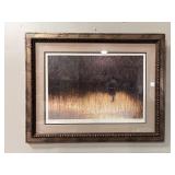 Framed Wildlife Print with Geese and Marsh Scene