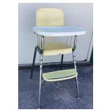 Yellow Metal High Chair With Detachable Tray